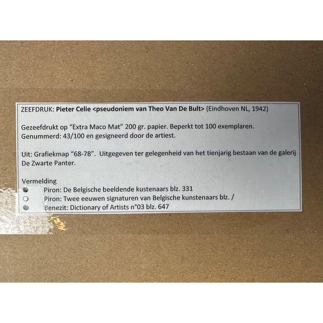 Plastic Pieter Celie, Untitled, 1960s, Screen Print on Paper, Framed For Sale - Image 7 of 13