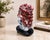 Stone Large Chinese Shoushan Stone Peach & Crane Carving on Wood Stand, 12"h For Sale - Image 7 of 7