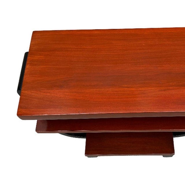 Wood 1940s Two-Tone Geometric Art Deco Side Table Attributed to Gilbert Rohde for Brown Saltman For Sale - Image 7 of 7