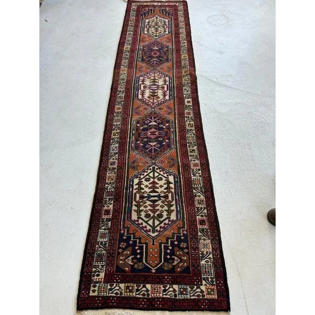 Name: SLIM Vintage Ardible with Cheerful Autumn / Persimmon Hue, Purples, etc - Super Unique & GREAT Size Size: 2.6 x 10.9...