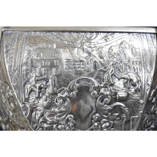 Antique Derby Sp Co International Silver Plated Wedding Basket W Repousse For Sale - Image 9 of 12