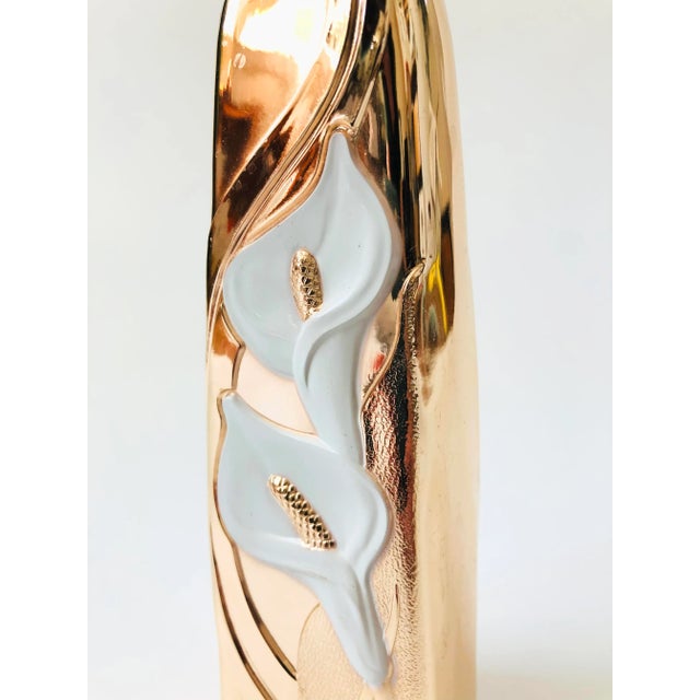 Postmodern Gold Calla Lily Vase For Sale - Image 3 of 7