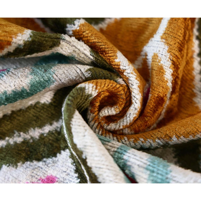 Copper Golden Tiger Silk Velvet Lumbar Pillow – 16x24 Handmade Designer Cushion For Sale - Image 8 of 8