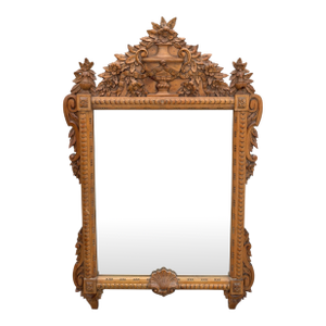 Louis XV Style French Provincial Light Fruitwood Mirror - Italy