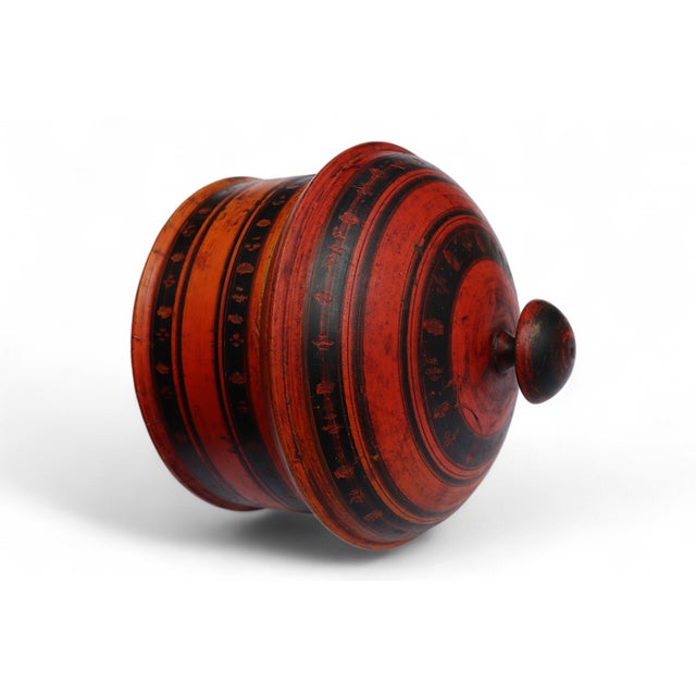 Handpainted Wooden Lacquerware Spice Box, 1950s For Sale - Image 6 of 11