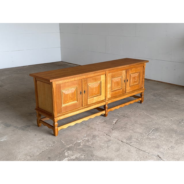 Brutalist Danish Low Sideboard by Henning Kjærnulf for Nyrup Møbelfabrik, 1960s For Sale - Image 13 of 17