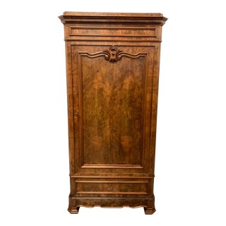 19th Century French Louis Philippe Burl Walnut Armoires or Bonnetiere For Sale