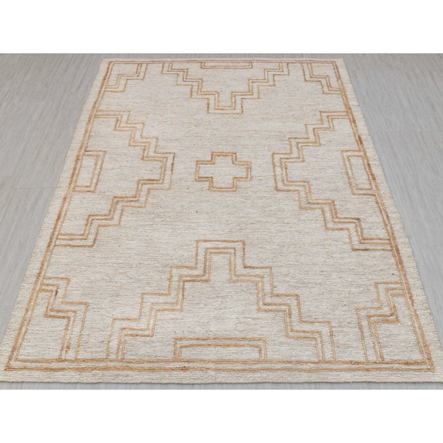 8x10Ft. Natural Jute Cream Taureg Inspired Soumek Jute Hand Woven Rug For Sale - Image 12 of 12