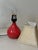 Vintage Mid Century Modern Red Ceramic Teardrop Table Lamp For Sale - Image 4 of 8
