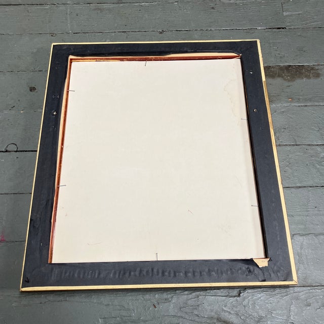 1960s 1960’s Original Abstract Portrait Painting/ Marker Drawing in Gold Leaf Frame For Sale - Image 5 of 5