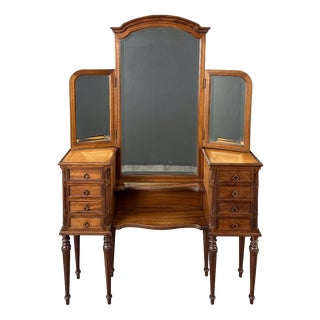 20th Century Louis XVI Dressing Table with Triptych Mirror For Sale