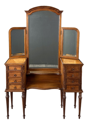 20th Century Louis XVI Dressing Table with Triptych Mirror