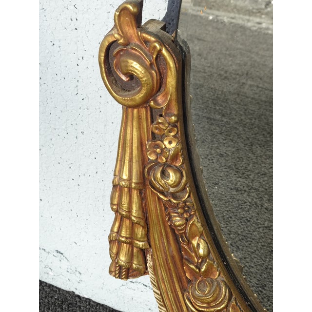 Vintage French Provincial Round Gold Ornate Wall Mantle Mirror For Sale - Image 12 of 15