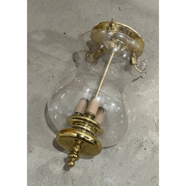 Italian Vintage Luminaire Italian Style Solid Brass Flush Mount For Sale - Image 3 of 7