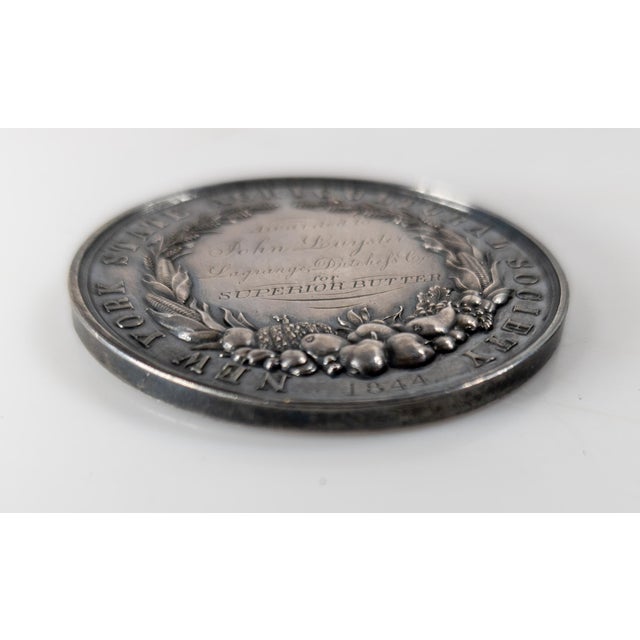 19th Century American Coin Silver New York Agricultural Society Medal For Sale - Image 11 of 15
