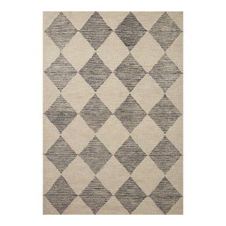Chris Loves Julia x LoloiFrancis Beige / Charcoal 9'-3" x 13' Area Rug For Sale