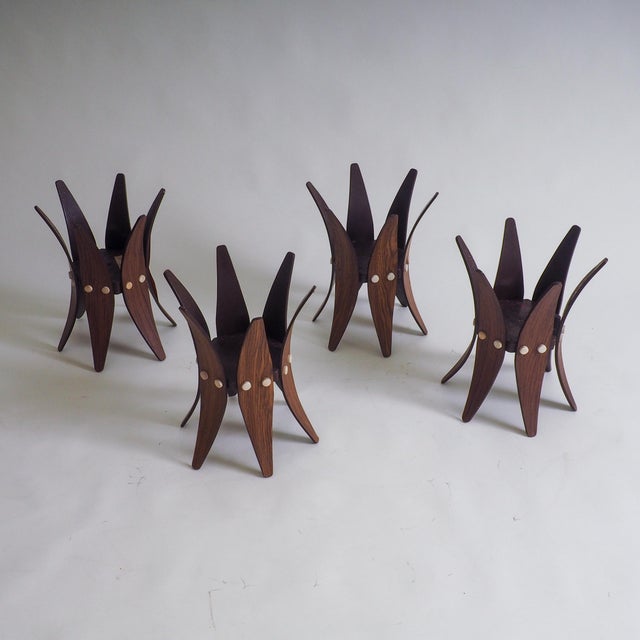 Brown Mid-Century Plant Stands, 1960s, Set of 4 For Sale - Image 8 of 18
