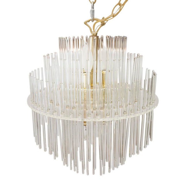 Gaetano Sciolari Glass Rod Chandelier Chairish