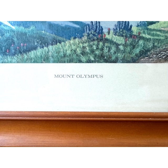 Vintage 1968 Large Mt Olympus Washington State Lithograph Ski Cabin Lodge Decor Seattle For Sale - Image 4 of 12