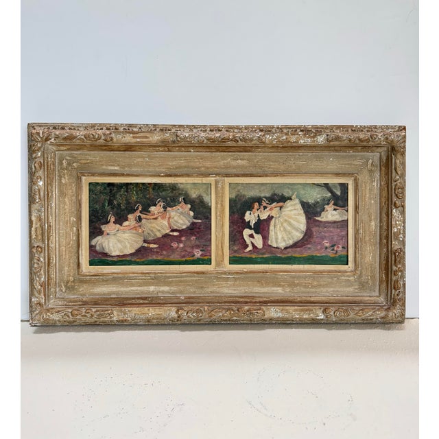 1950s T. Miyata Shunyô-Kai Association Oil on Panel Diptych “Les Sylphides No. 1 & 2” For Sale - Image 11 of 11