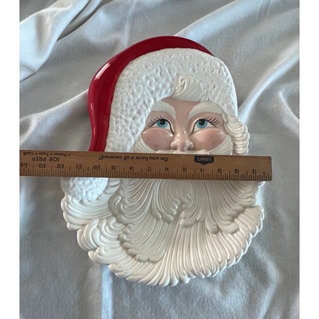 Traditional Vintage Large Santa Ceramic Serving Tray For Sale - Image 3 of 9
