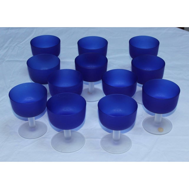 Mid-Century Modern 12 Italian Glass Goblets For Sale - Image 3 of 11