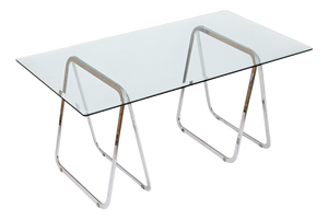 Italian Tubular Chromed Steel Trestles, 1970s, Set of 2