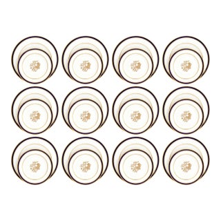 Early 20th Century Spode Claridge Pattern Plates, Retailed by Tiffany - Set of 24 For Sale