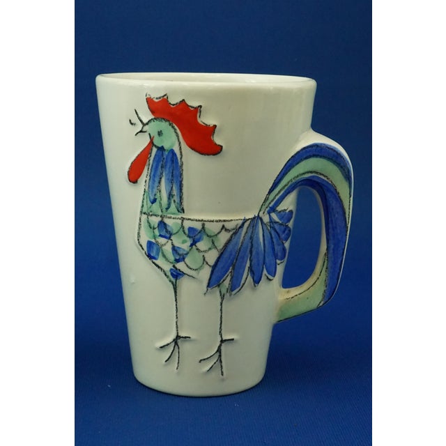 Ceramic Cups with Bas-Relief Roosters from Sicas, Sesto Fiorentino, Italy, 1940s, Set of 2 For Sale - Image 9 of 17