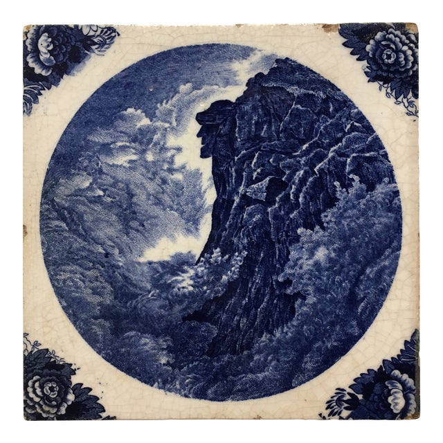 Wedgwood Delft Tile: Old Man Mountain - 1899 For Sale
