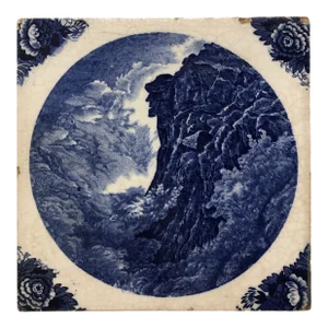 Wedgwood Delft Tile: Old Man Mountain - 1899