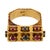 Contemporary Vintage Ruby Sapphire 18k Yellow Gold Architectural Hammered Ring, Size 6.5 For Sale - Image 3 of 6