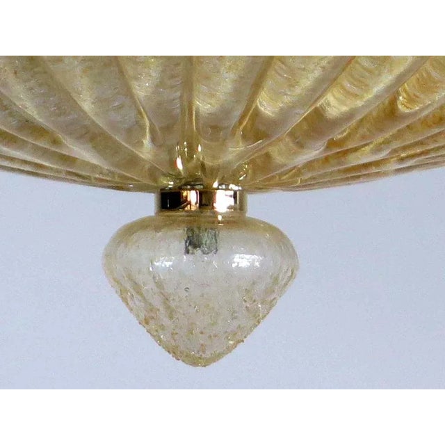 1990s Flower Ceiling Lamp Murano Art Glass in Golden Powder from Barovier, 1990s For Sale - Image 5 of 12