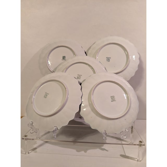 Victorian Antique Weimar Germany Porcelain Blue & White Copenhagen Pattern Plates - Set of 5 For Sale - Image 3 of 11