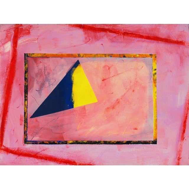 'Abstract in Magenta and Indigo', 20th Century American School, Geometric Abstraction, Modernism For Sale