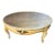Vintage Weiman Hollywood Regency French Provincial 40-Inch Round Marble-Top Coffee Table With Concealed Drawer For Sale