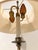 Mid 20th Century Antique Solid Brass Cannonball Table Lamp and Pleated Shade For Sale - Image 5 of 10
