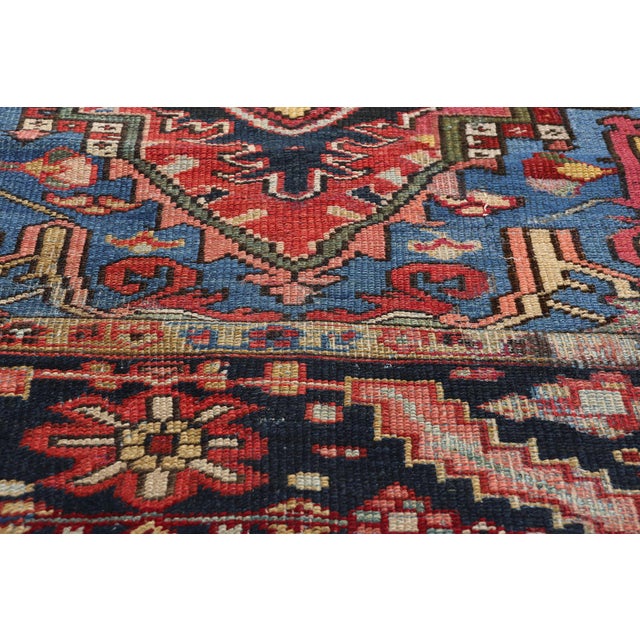 Late 19th Century Late 19th Century 1890's Antique Persian Serapi Rug - 08'09 X 12'02 For Sale - Image 5 of 9
