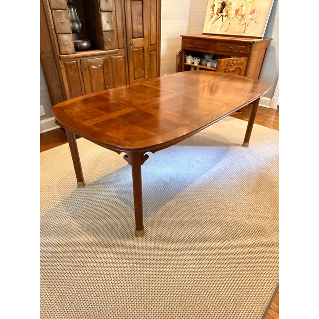 Wood Expandable Burl Walnut Dining Table For Sale - Image 7 of 11