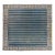 Oversized Vintage Dhurrie Square Rug in Blue Stripes and Geometric Border For Sale