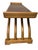 Yellow 1960s Figured Wood Grain and Brass-Trimmed, Curved Leg Bench, Seat, Low Dining Zataku Table/Kotatsu, For Sale - Image 8 of 17