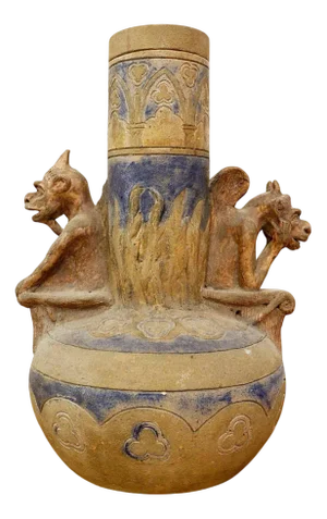 Neolithic Devil Gargoyle Vase in Terracotta, Late 19th Century-Early 20th Century