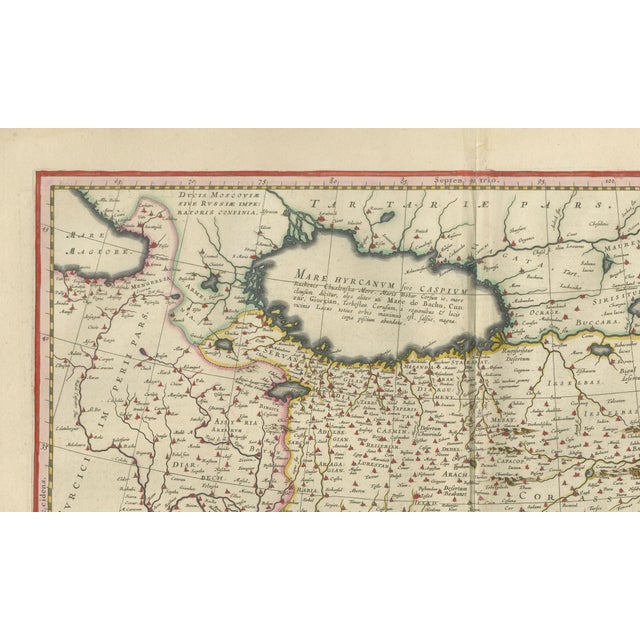 Paper Blaeu Map of Middle Eastern, 1642 For Sale - Image 7 of 11