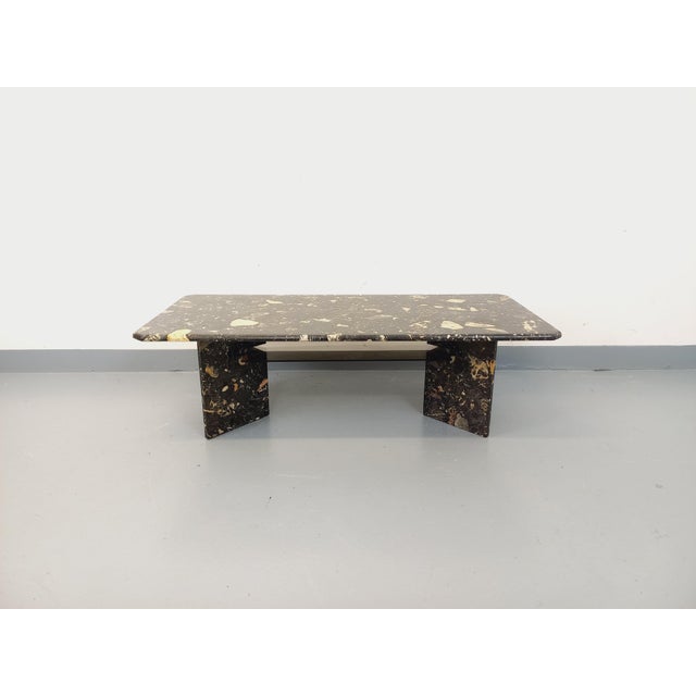 Vintage Rectangular Coffee Table in Black Marble and Smoked Glass, 1960s For Sale - Image 3 of 18
