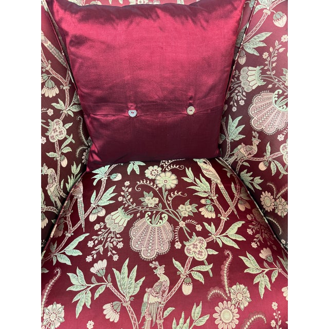 Maroon French Empire Bergère Armchair, Circa 1920s For Sale - Image 8 of 12