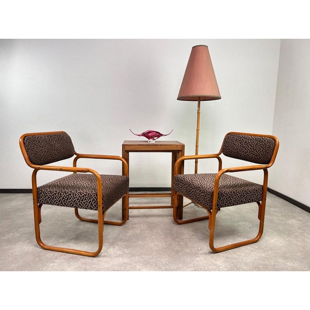 Very rare Art Deco armchairs Thonet model A 60F, designed around 1929 at the beginning of the Bauhaus era. This model...