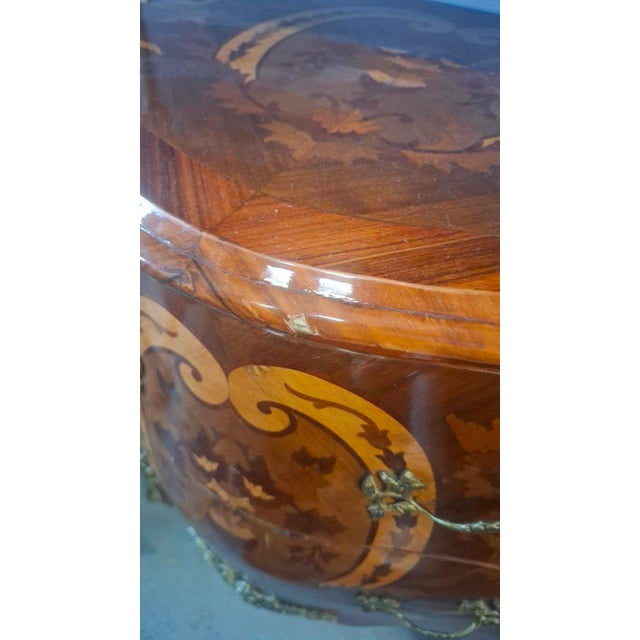 Wood Vintage Louis XV Style Marquetry Commode, 1970 For Sale - Image 7 of 9