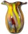 Glass Bulbous Orange Marbled Flared Lip Art Glass Vase For Sale - Image 7 of 16