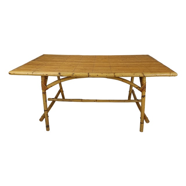 Vintage Rattan Table, 1950s For Sale