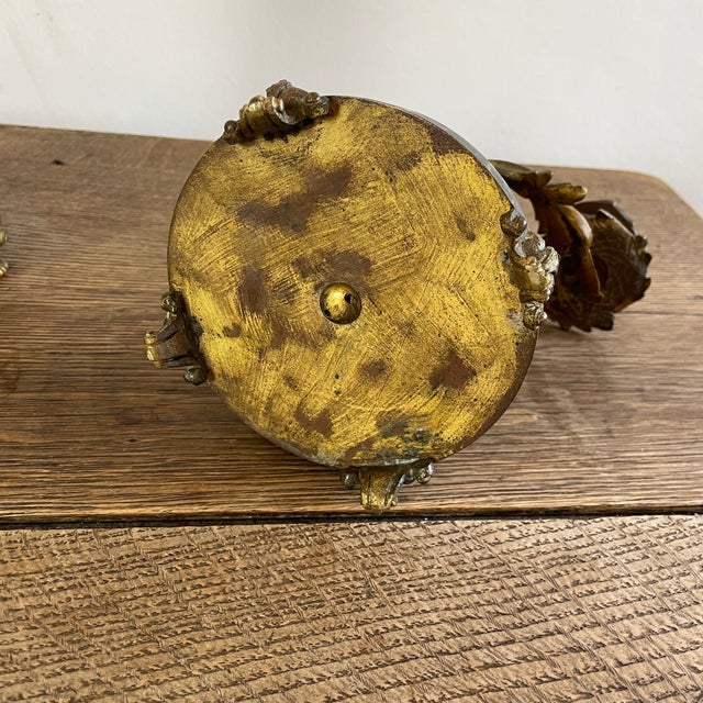 Chiseled Gilt Bronze Candelabras on Marble Bases, 1890s, Set of 2 For Sale - Image 12 of 13